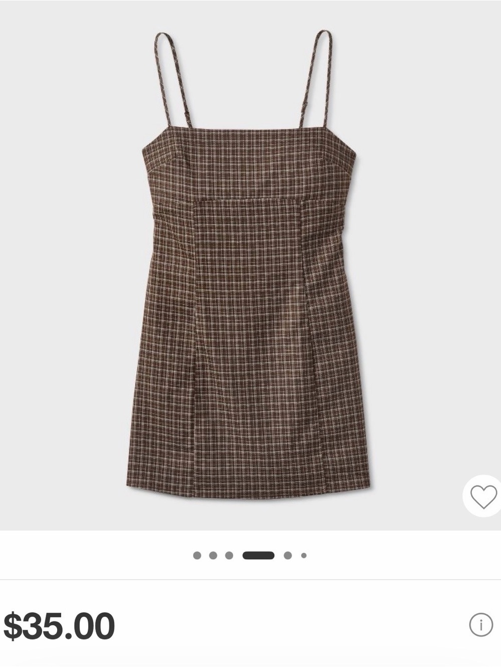 dELiA*s Brown Plaid Mini Dress with Spaghetti Straps